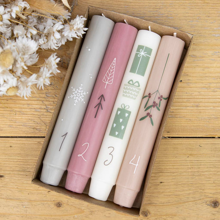 Kerzen Adventskranz Pastell