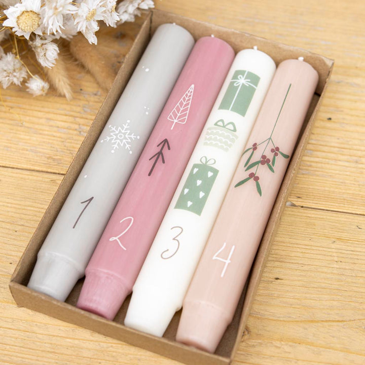 Stabkerzen Adventskranz mit Zahlen