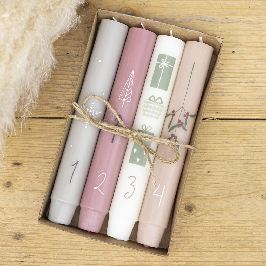 4 Stabkerzen Adventskranz