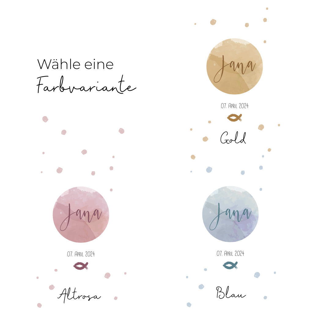Farbauswahl für Kommunionkerze modern