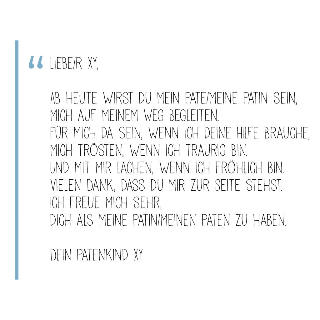 Patenbrief zur Taufe und Kommunion