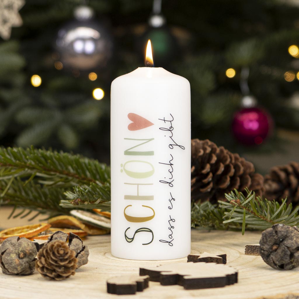 Geschenk zu Weihnachten Schön dass es dich gibt als Kerze