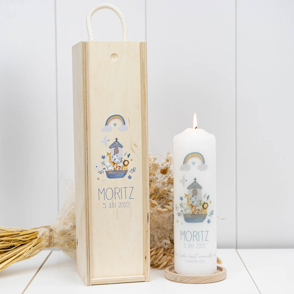Kerzenbox Holz Taufkerze Moritz