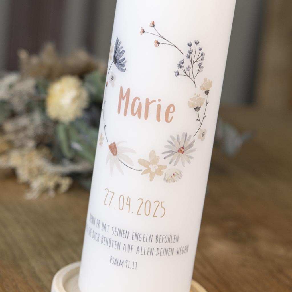 Kommunionkerze  Psalm 91,11 Marie
