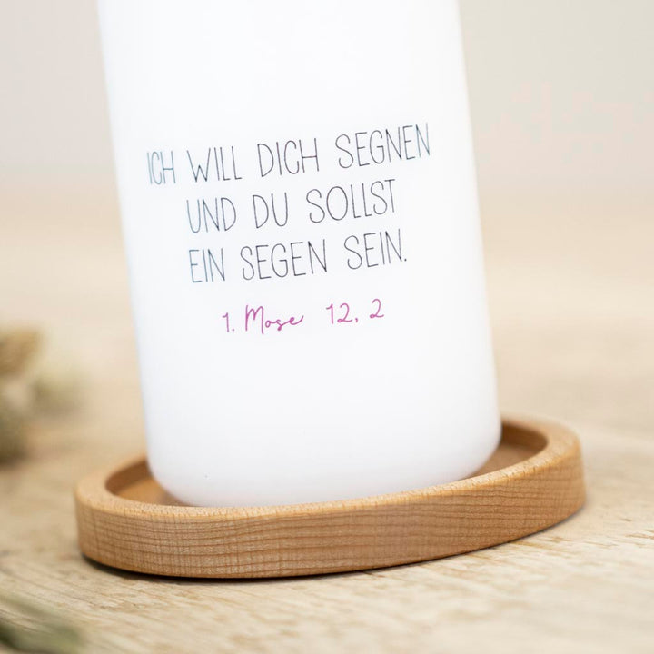 Kommunionkerze mit Spruch 1. Mose 12,2