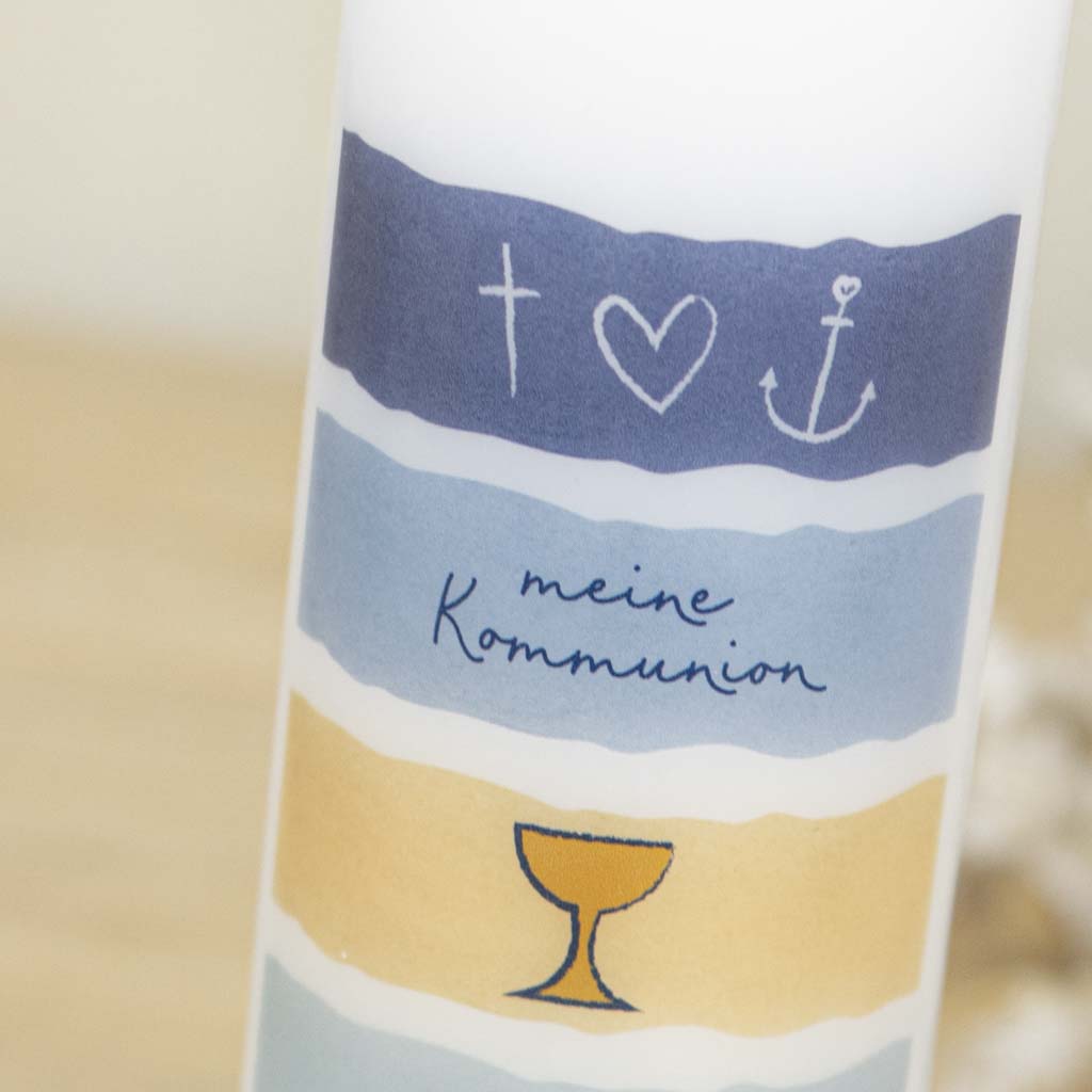 Kommunionkerze Glaube Liebe Hoffnung Julian