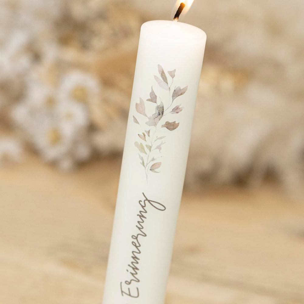 Stabkerze Blätter Gedenken