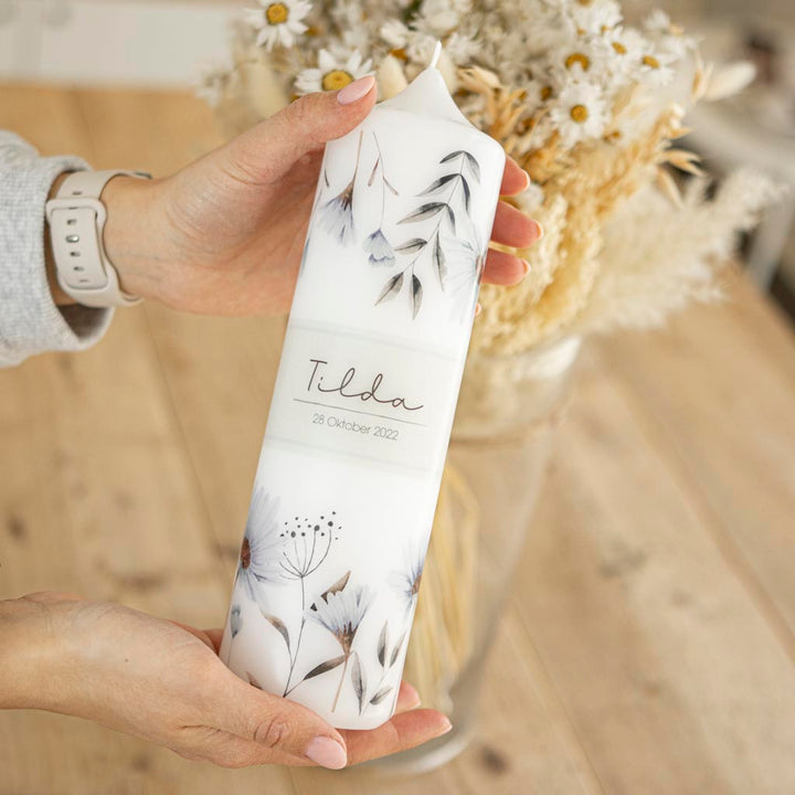 Taufkerze Blumen - Tilda ♥