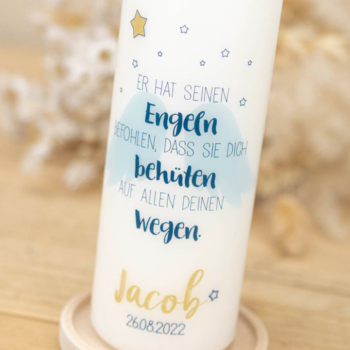 Taufkerze Engel und Flügel