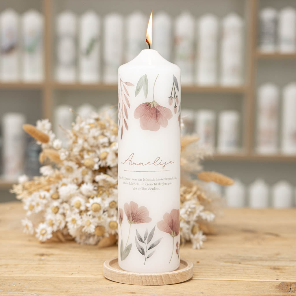 Trauerkerze mama Blumen