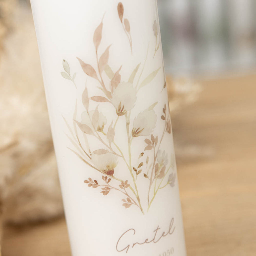 Trauerkerze Blumen und Klee