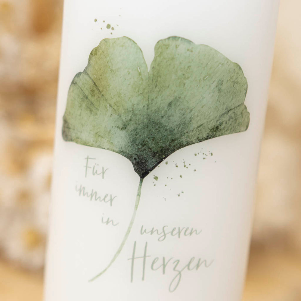 Trauerkerze Papa Ginkgo Grün