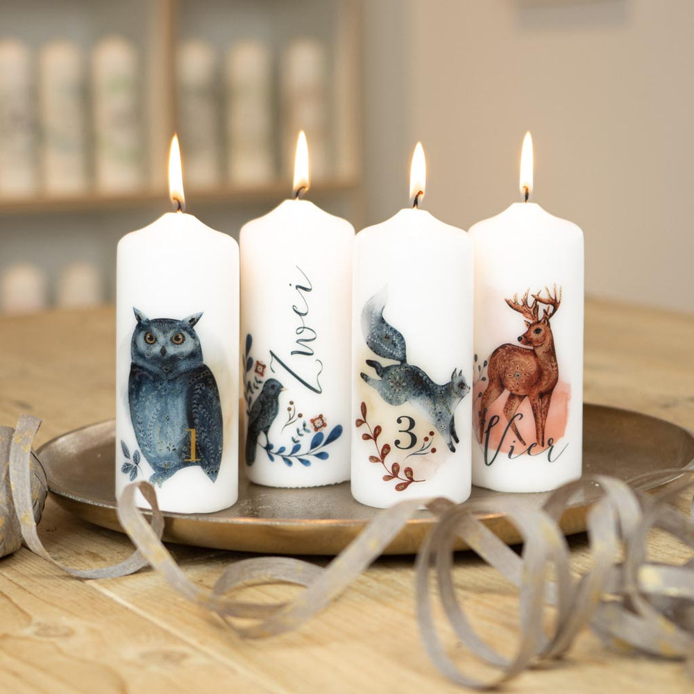 Adventskerzen Wintertiere 4 Stück