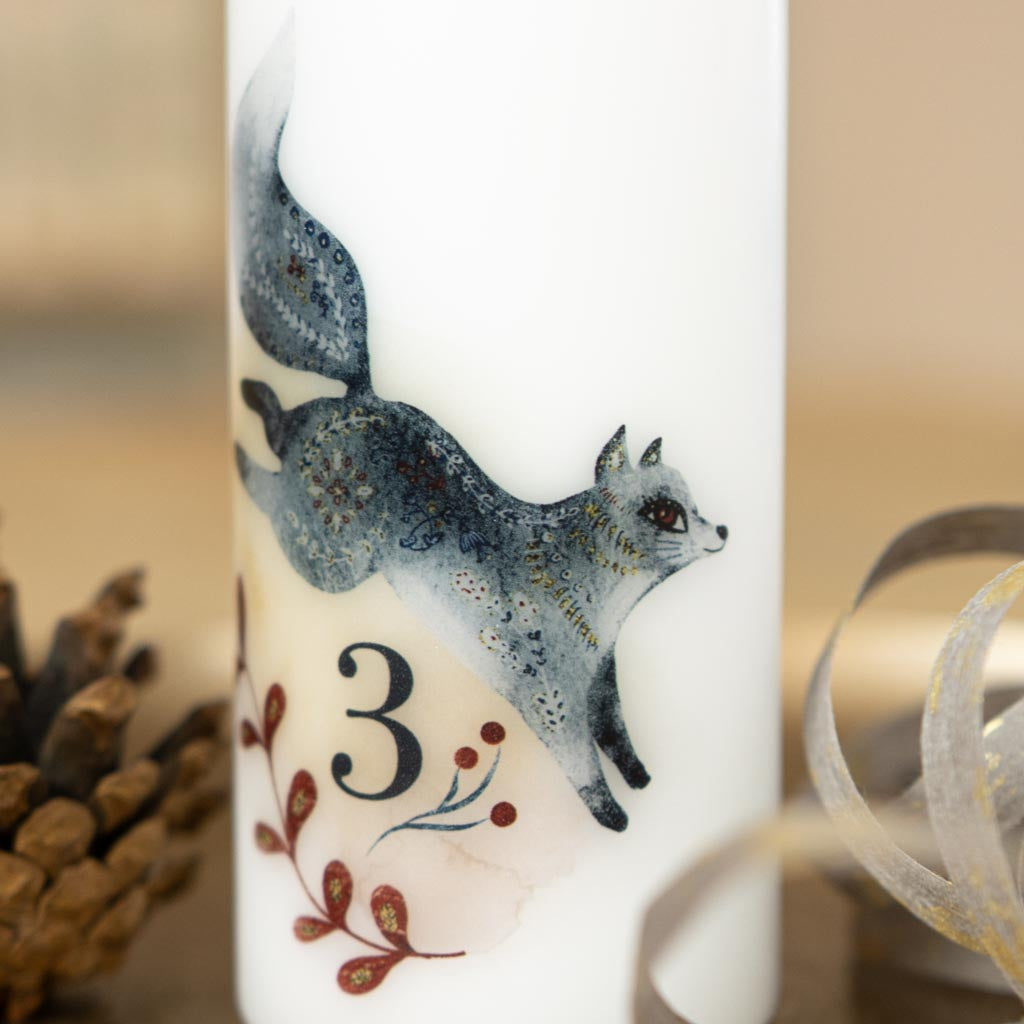 Kerze Fuchs als Adventskerze