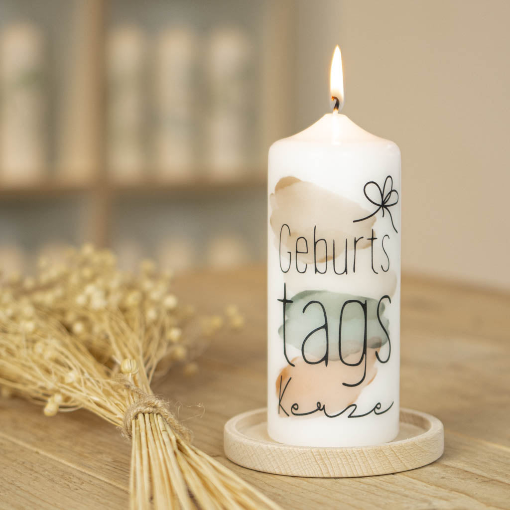 Geburtstagskerze mit dem Motiv Geburtstagskerze in Pastelltönen