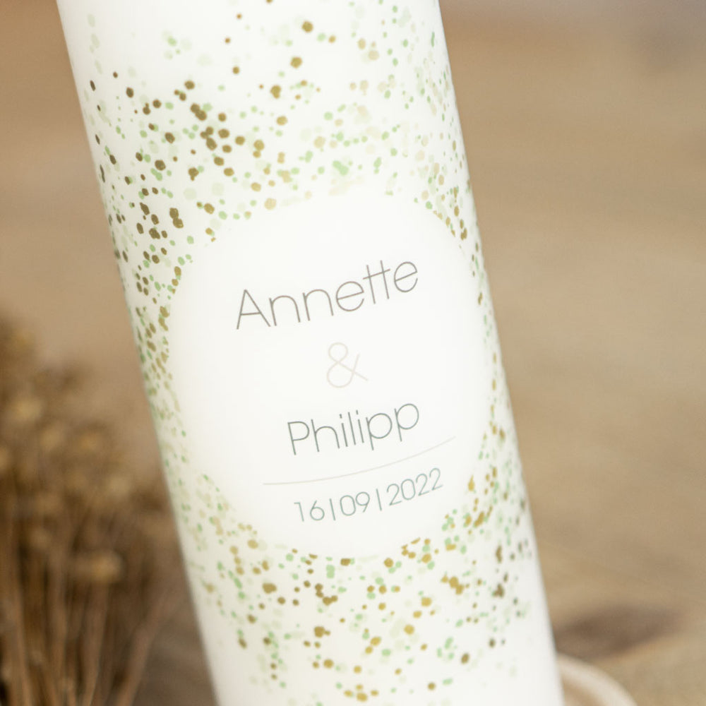 Hochzeitskerze modern Farbrausch