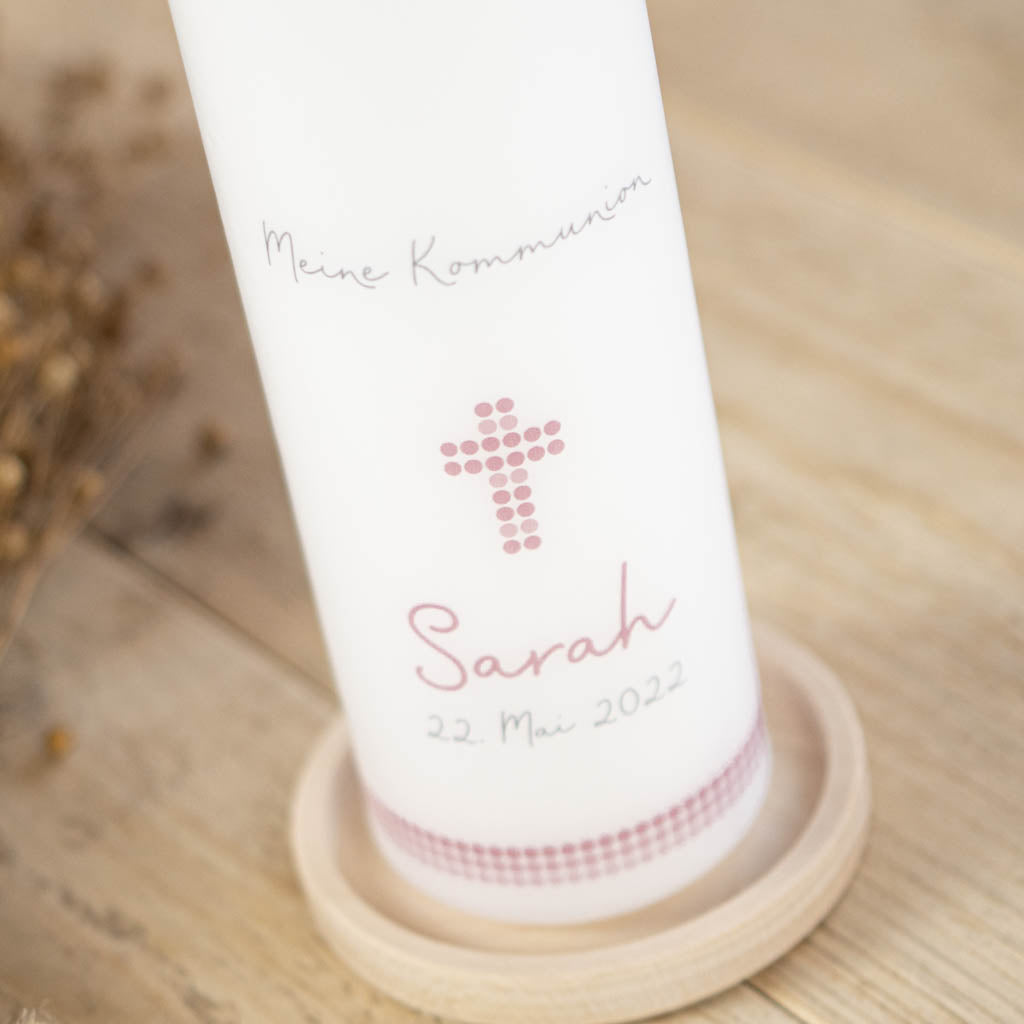 Kommunionkerze Kreuz Sarah