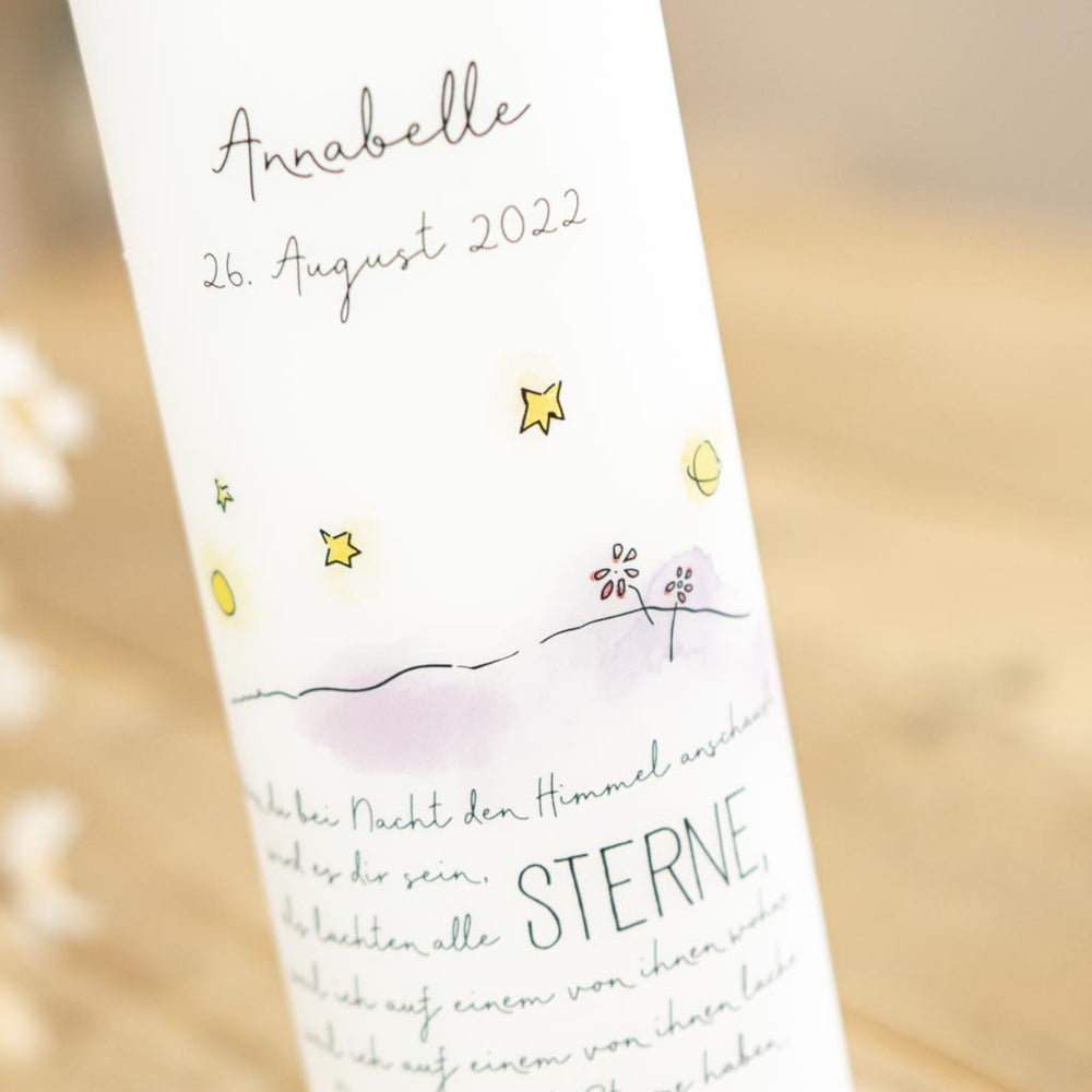 Gedenkkerze Sterne und Planet