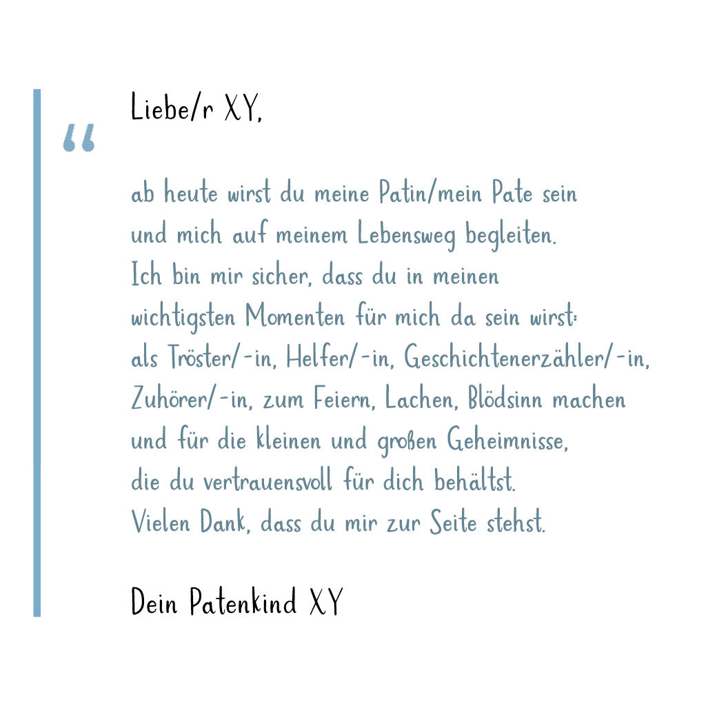 Text für Patenbriefe vom Kerzenonkel