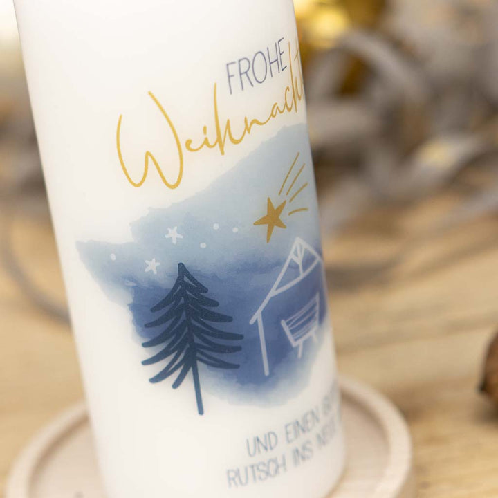 Weihnachtskerze frohe Weihnachten