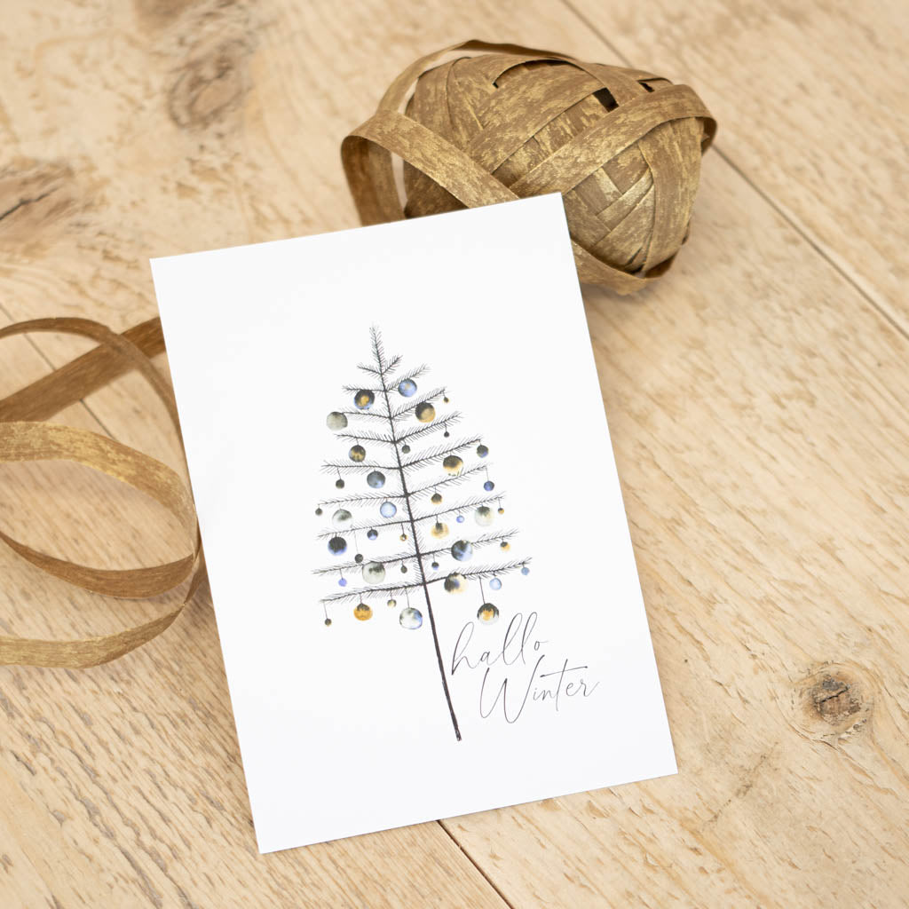 Grußkarte „Weihnachten - Hallo Winter“ – Weihnachtskarte, DIN A6