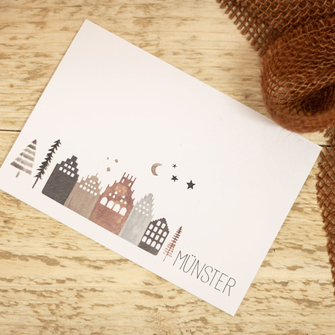 Grußkarte „Weihnachten - Münster“ – Weihnachtskarte, DIN A6