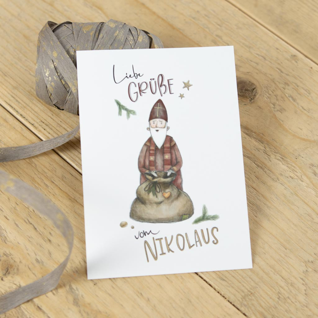 Grußkarte „Advent - Nikolaus“ – Weihnachtskarte, DIN A6