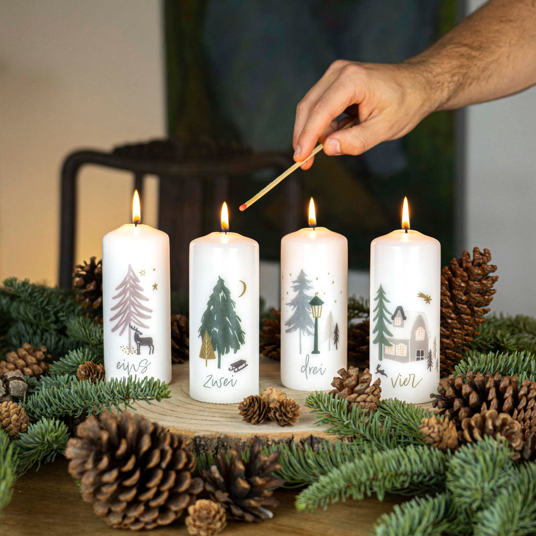 Adventskerzen mit Zahlen