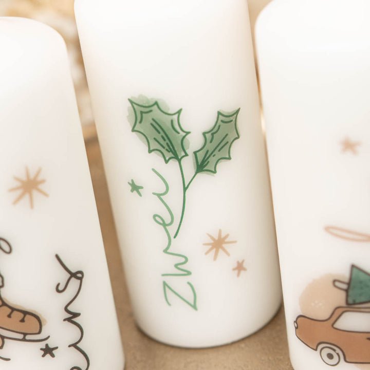 Adventskerzen mit Zahlen - Weihnachtsgeschichte