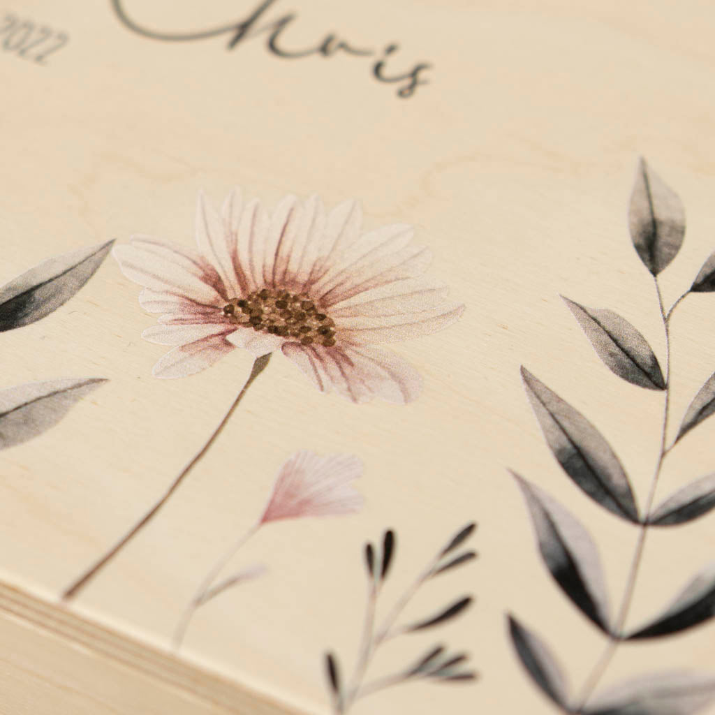 Erinnerungsbox Hochzeit - Detailaufnahme vom hochwertigen Druck
