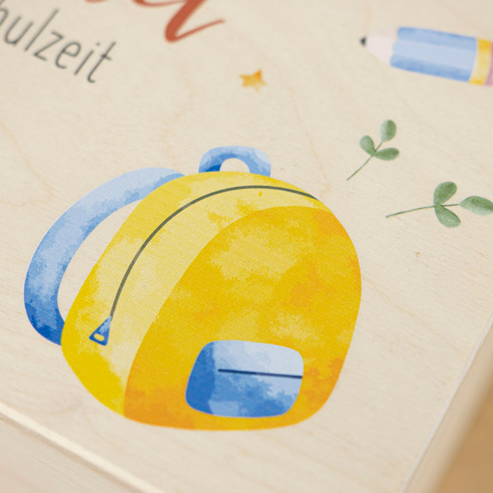 Erinnerungsbox Schulzeit in bunten Farben