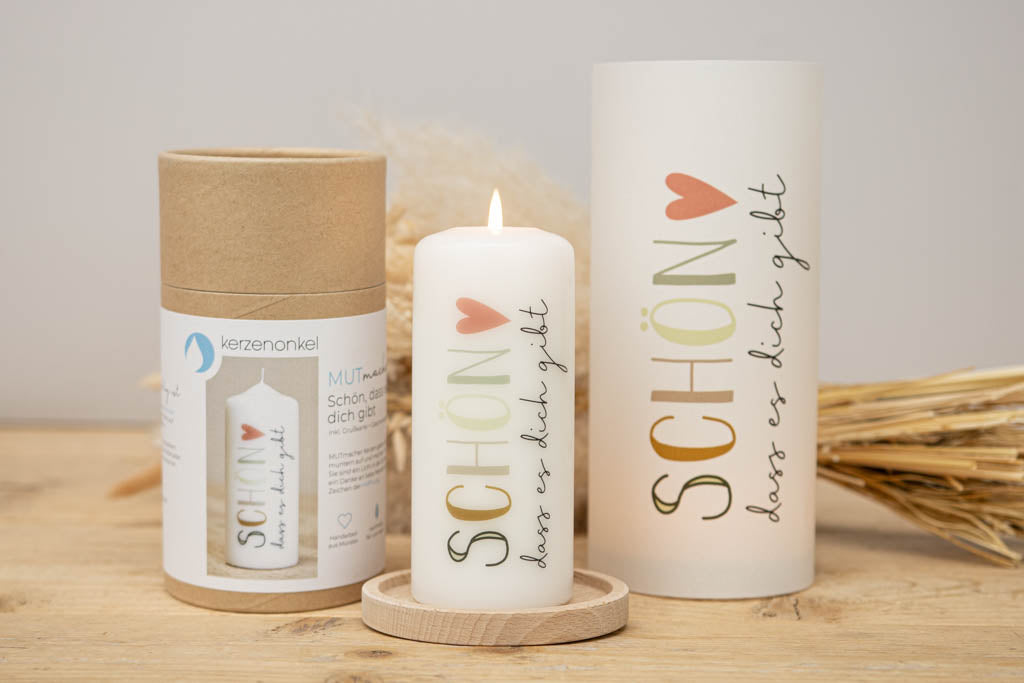 individuelles Geschenkset mit Lichthüllen, Banderole und Kerzenuntersetzer