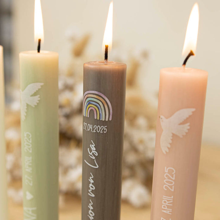 Gastgeschenkkerzen mit modernen Symbolen