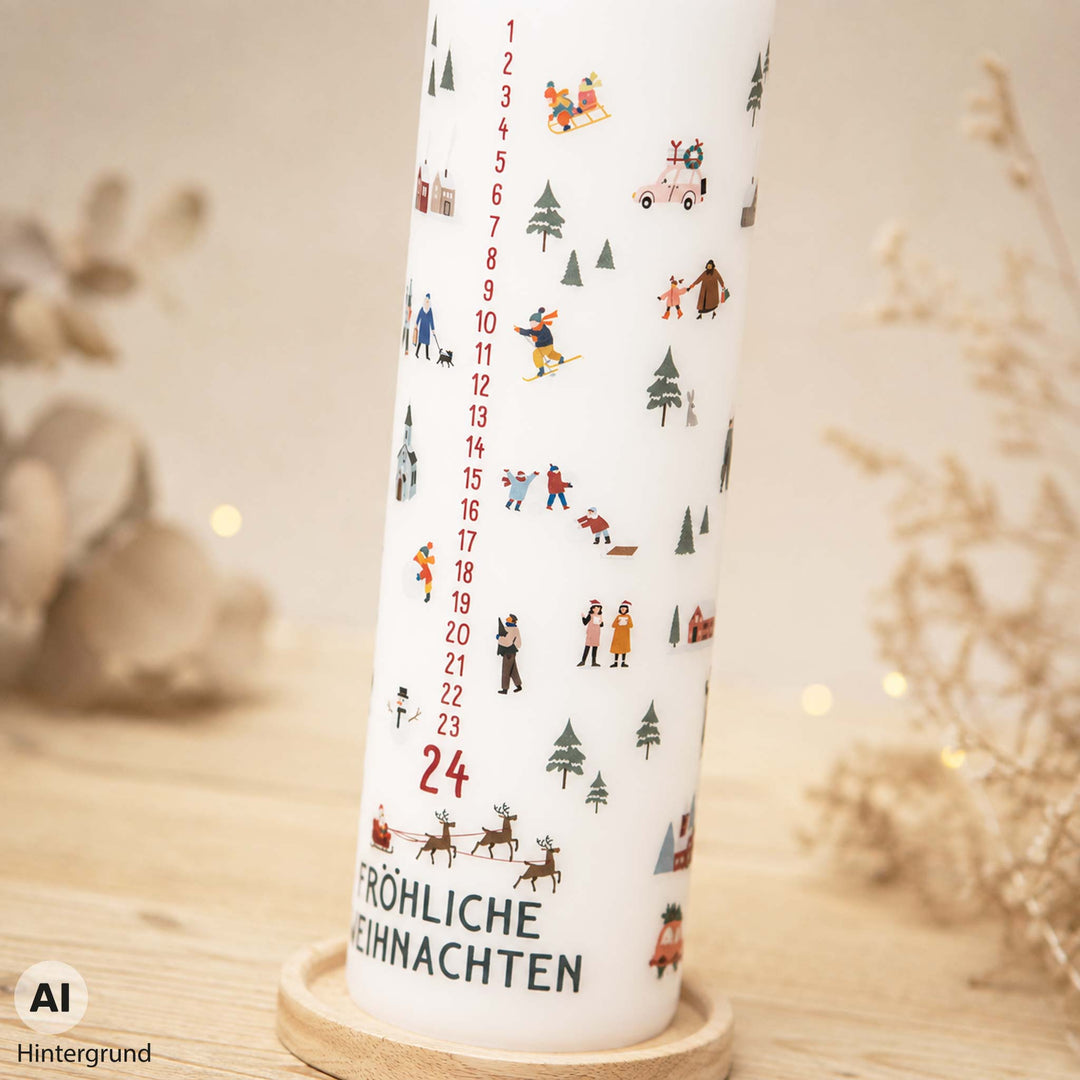 Große Adventskerze 1-24 Wimmelbild