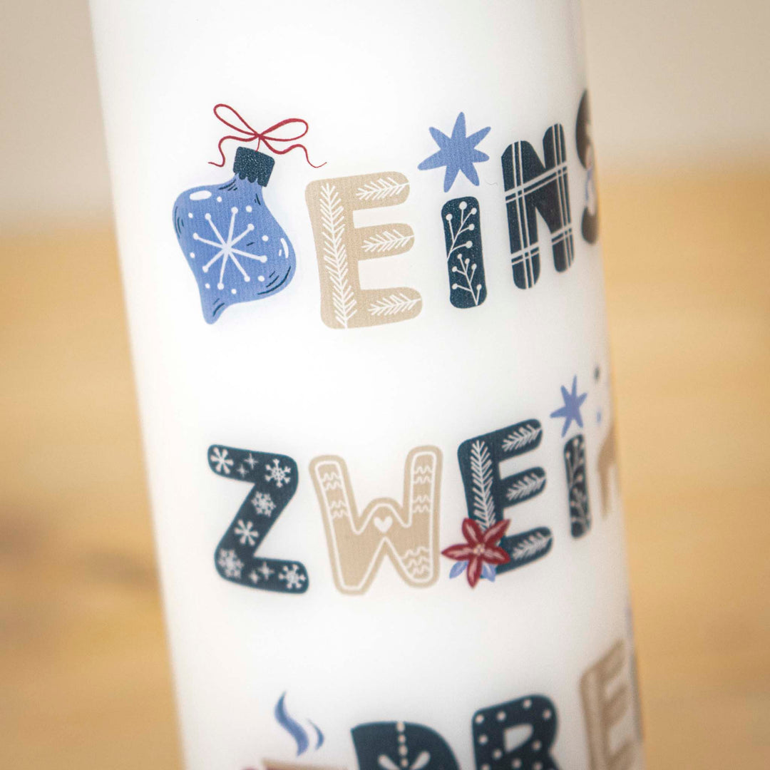 Große Adventskerze mit Zahlen Hygge