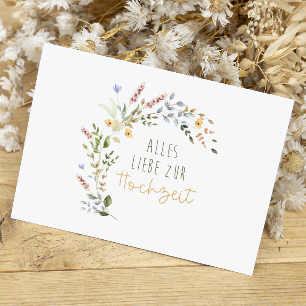 Grußkarte „Alles Liebe zur Hochzeit“ – Valentinskarte, DIN A6