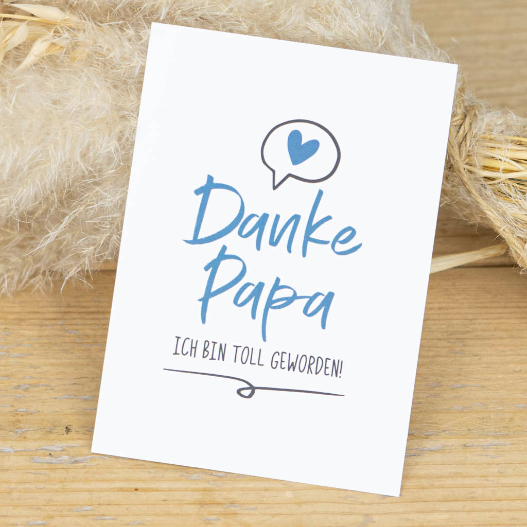 Grußkarte „danke Papa“ – Vatertagskarte, DIN A6