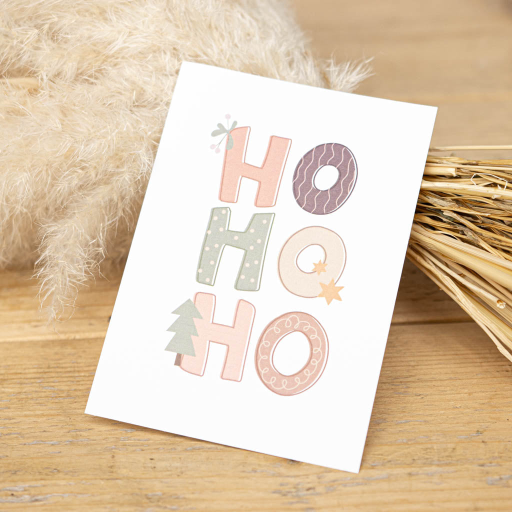 Grußkarte „Ho Ho Ho“ – Weihnachtskarte, DIN A6