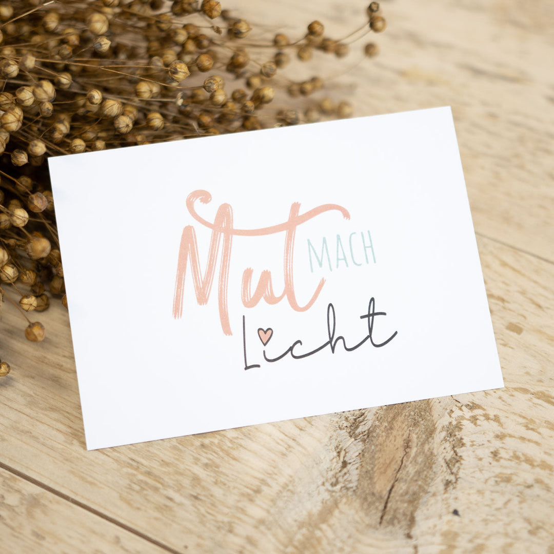 Grußkarte „Mut mach Licht“ – Mutmach-Karte, DIN A6