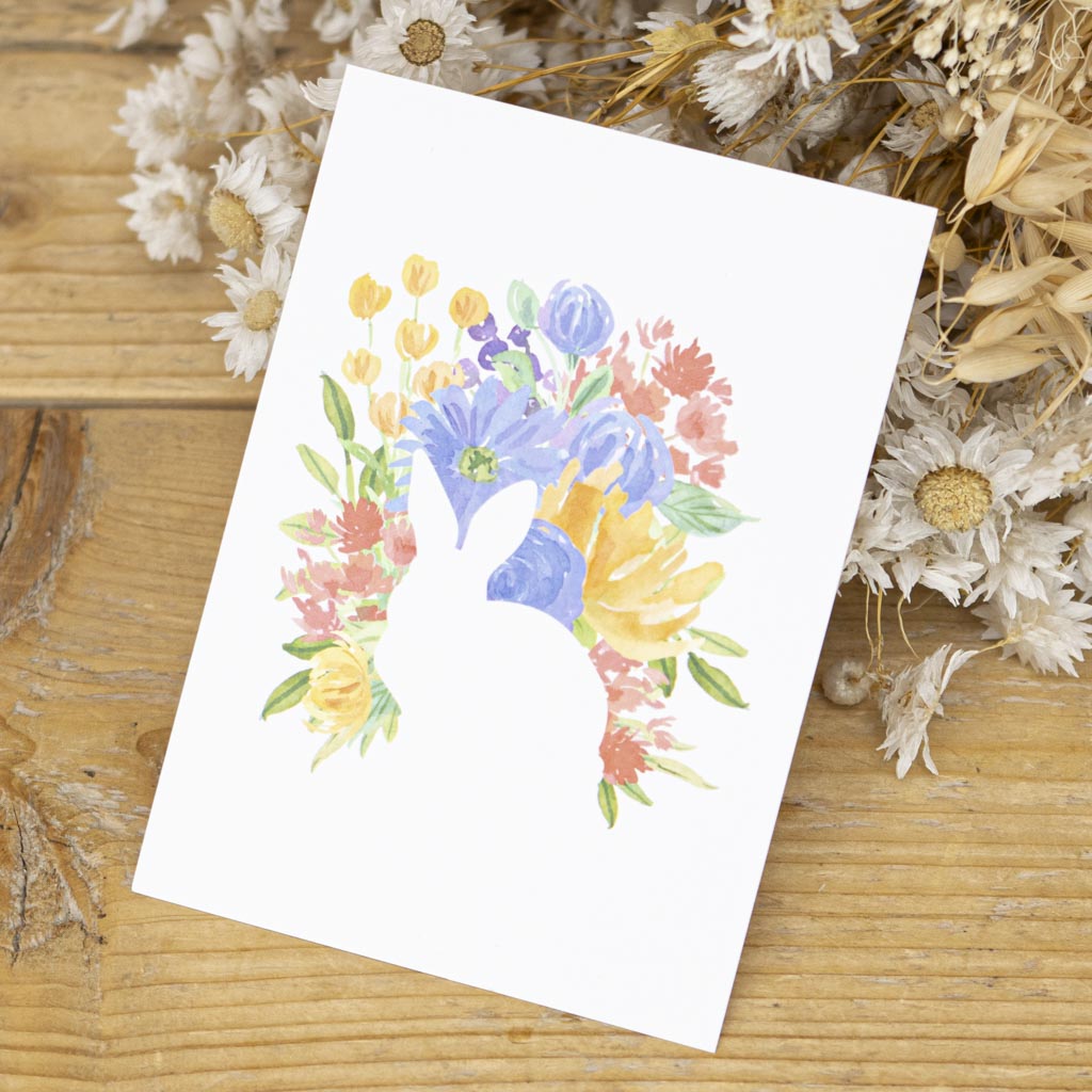 Grußkarte Ostern passend zur Osterkerze Blütenzauber