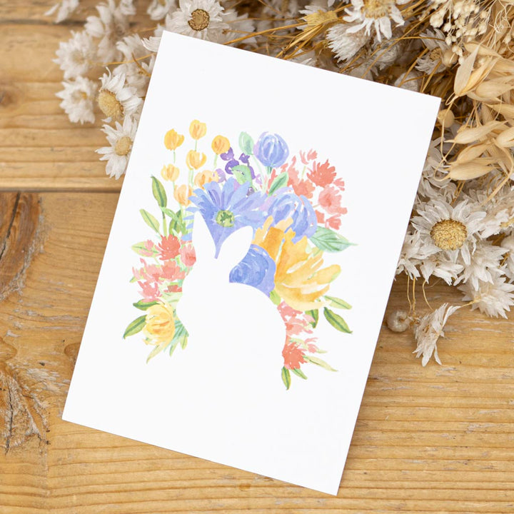 Grußkarte Ostern passend zur Osterkerze Blütenzauber