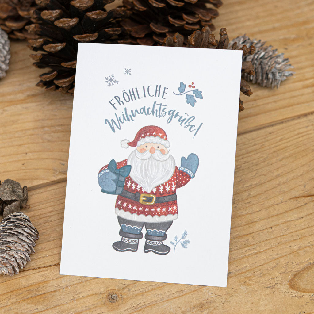 Grußkarte Weihnachtsmann zu Weihnachten