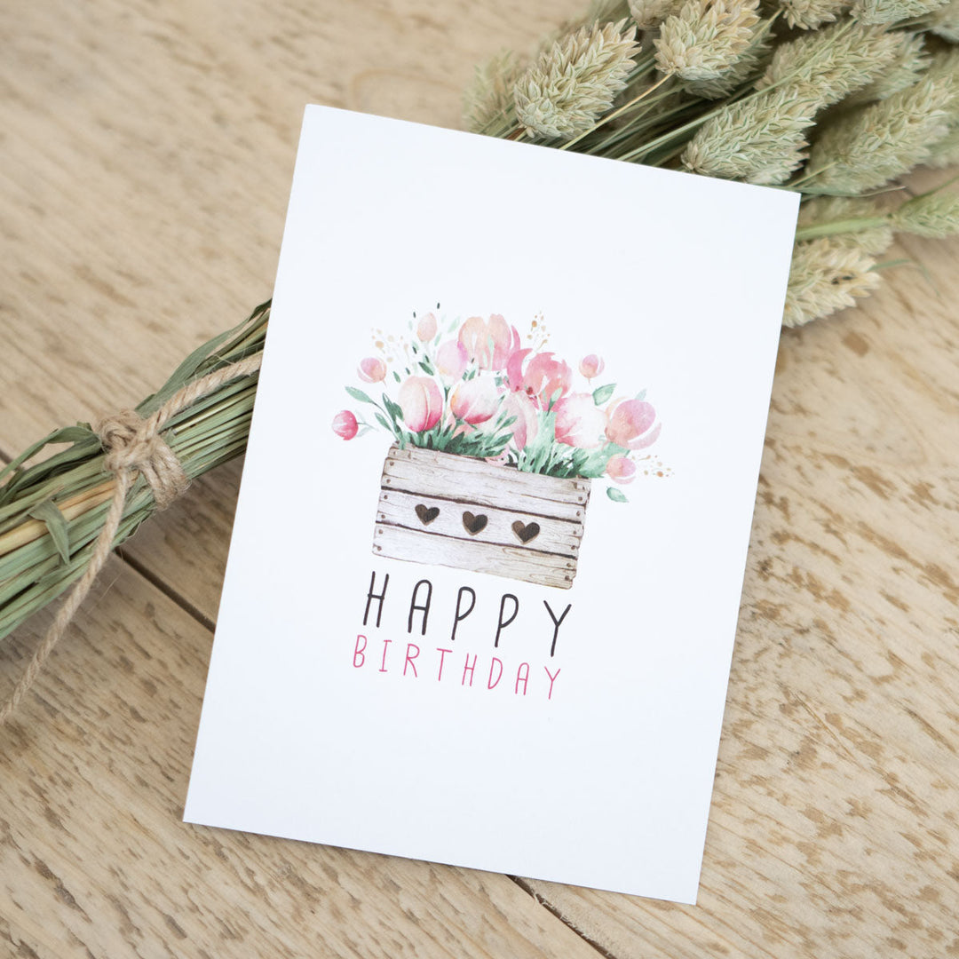 Grußkarte „Happy Birthday“ – Glückwunschkarte zur Geburt, DIN A6