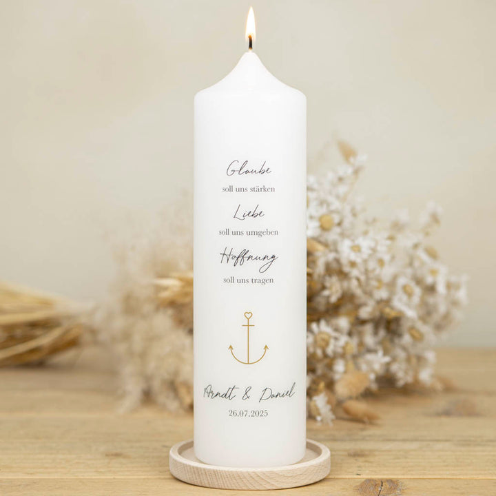 Hochzeitskerze Glaube Liebe Hoffnung