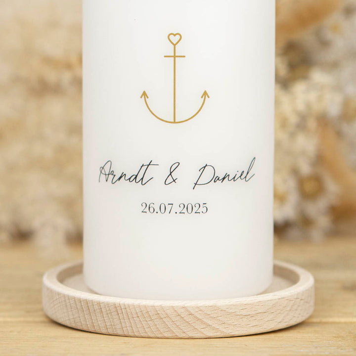 Kerze mit Anker zur Hochzeit