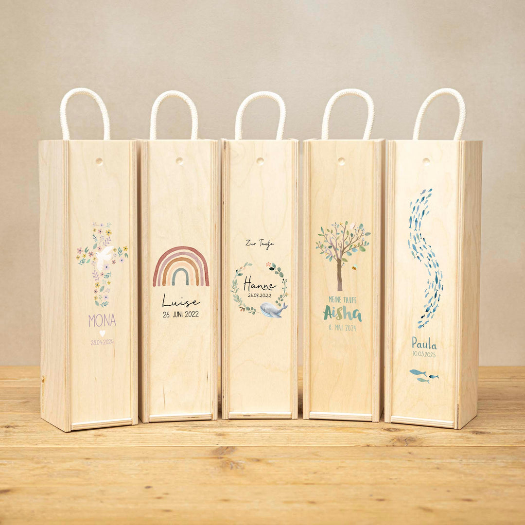 Kerzenbox Holz Taufe für die Taufkerze