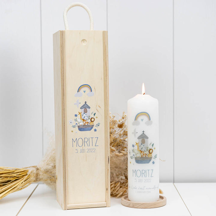Kerzenbox Holz Taufkerze Moritz