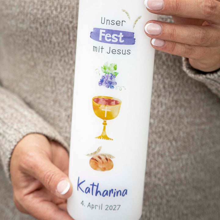 Kommunionkerze 2027 - Unser Fest mit Jesus - Katharina