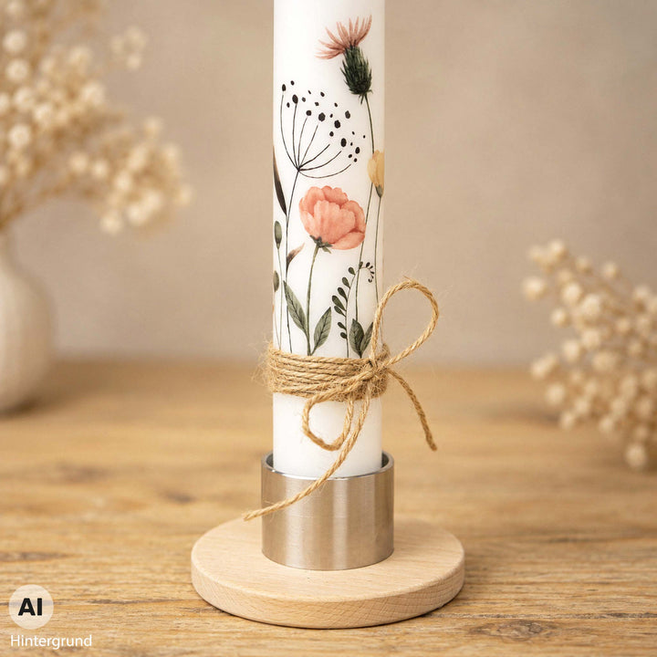 Kommunionkerze Wildblumen - Lara