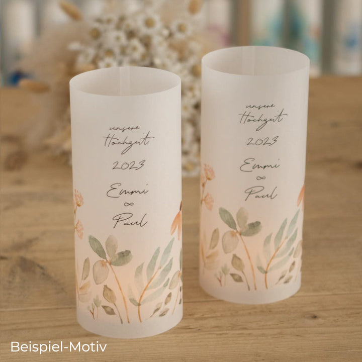 Lichthüllen passend zur Hochzeitskerze